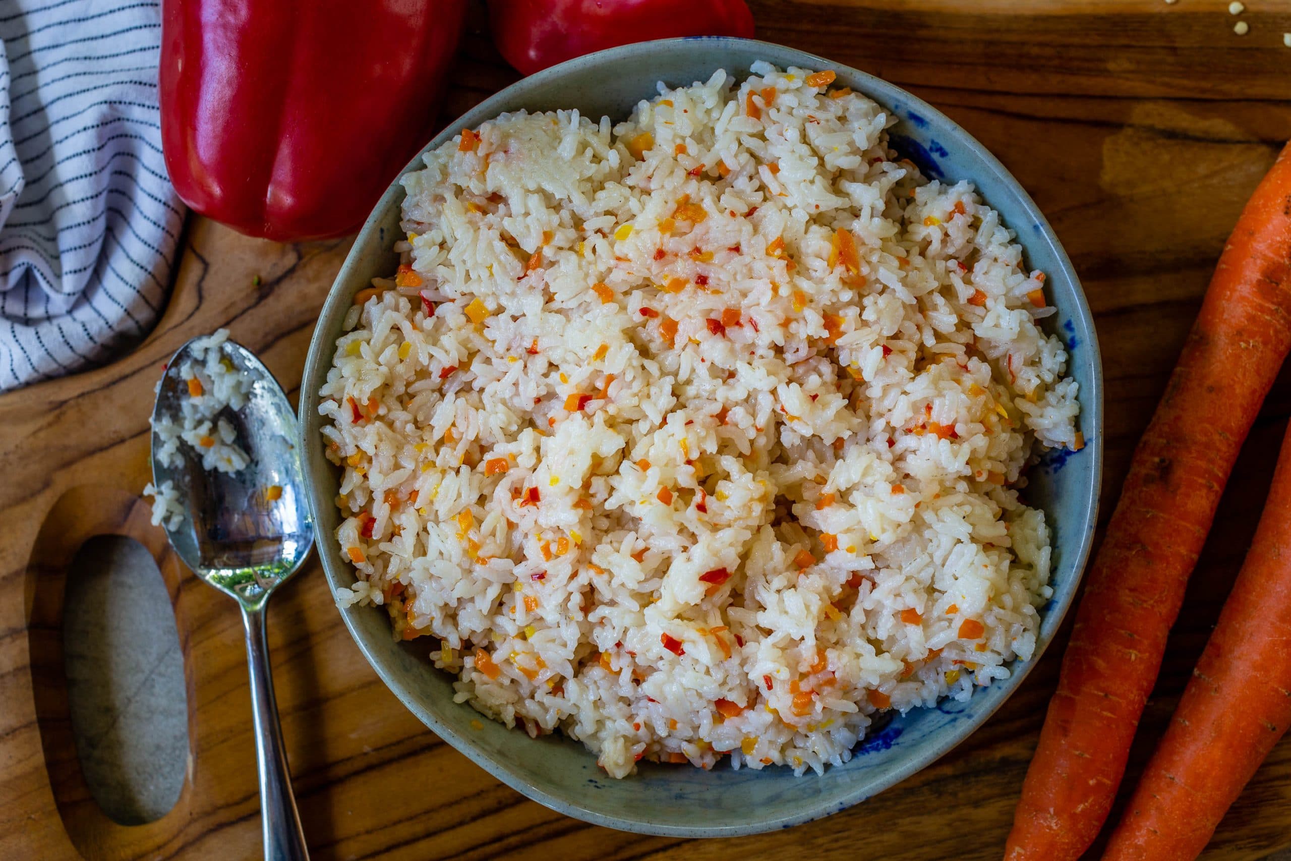 Grilled Vegetables on Skewers Rice